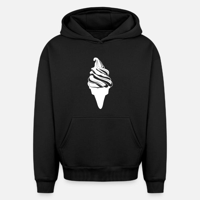 Glace molle - Sweat à capuche unisexe oversize épais SPREAD - noir