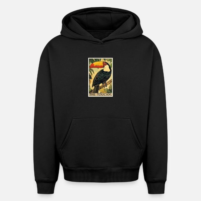 Toucans Toucan - Sweat à capuche unisexe oversize épais SPREAD - noir