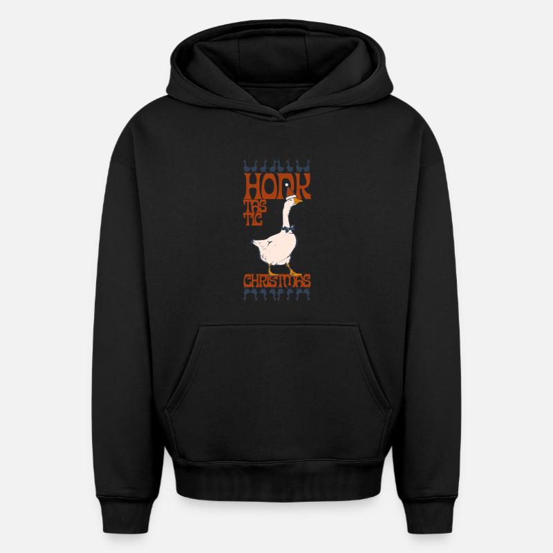 NOËL HONKTASTIC - Sweat à capuche unisexe oversize épais SPREAD - noir