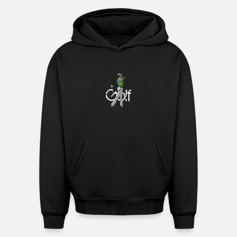golf - Sweat à capuche unisexe oversize épais SPREAD - noir