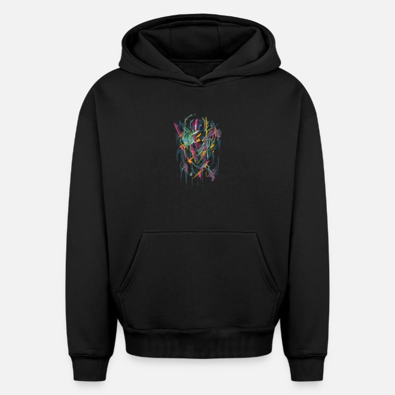 Art - Sweat à capuche unisexe oversize épais SPREAD - noir