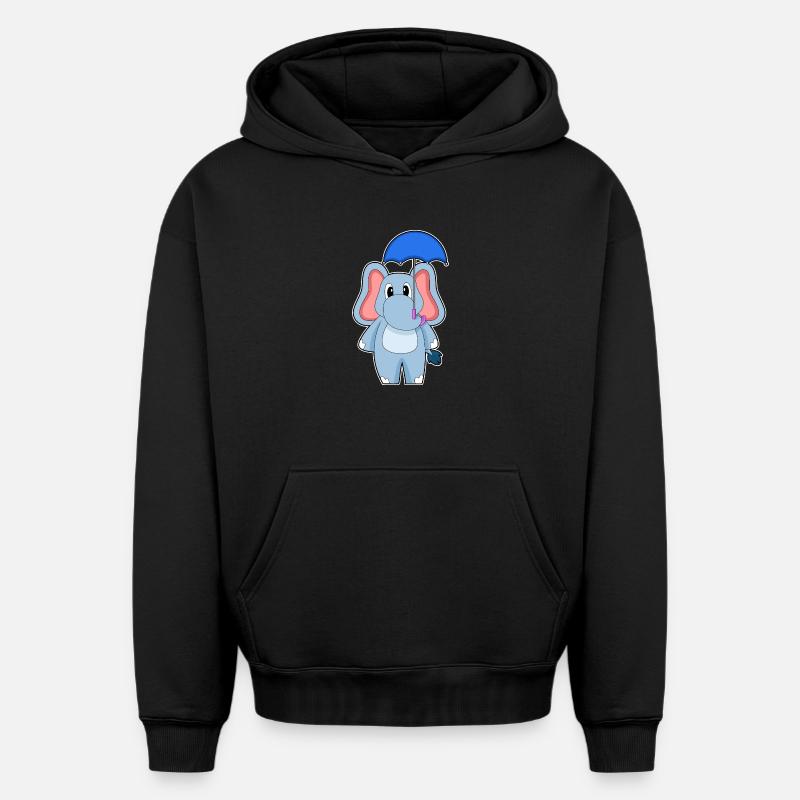 Parapluie d’éléphant - Sweat à capuche unisexe oversize épais SPREAD - noir
