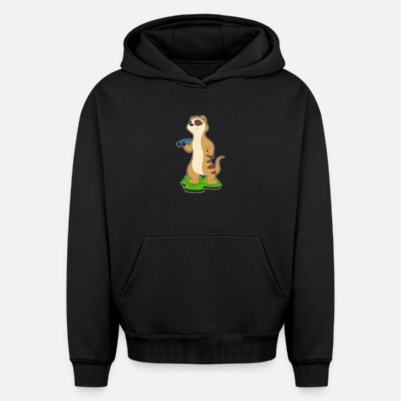 Jumelles suricates - Sweat à capuche unisexe oversize épais SPREAD - noir