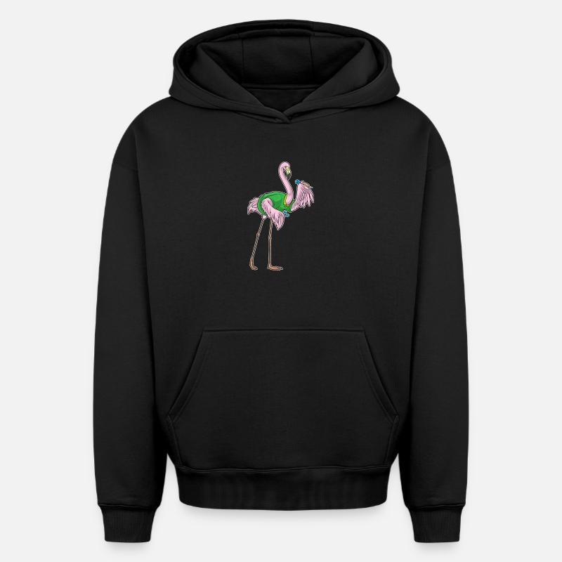 Flamingo Dart Dartpfeil - Sweat à capuche unisexe oversize épais SPREAD - noir