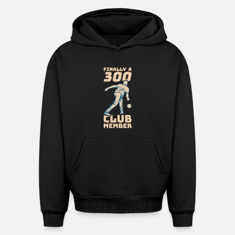 300 points bowling - Sweat à capuche unisexe oversize épais SPREAD - noir
