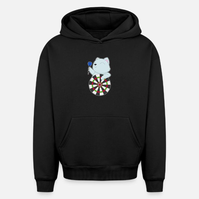 Cible de fléchettes pour chat - Sweat à capuche unisexe oversize épais SPREAD - noir