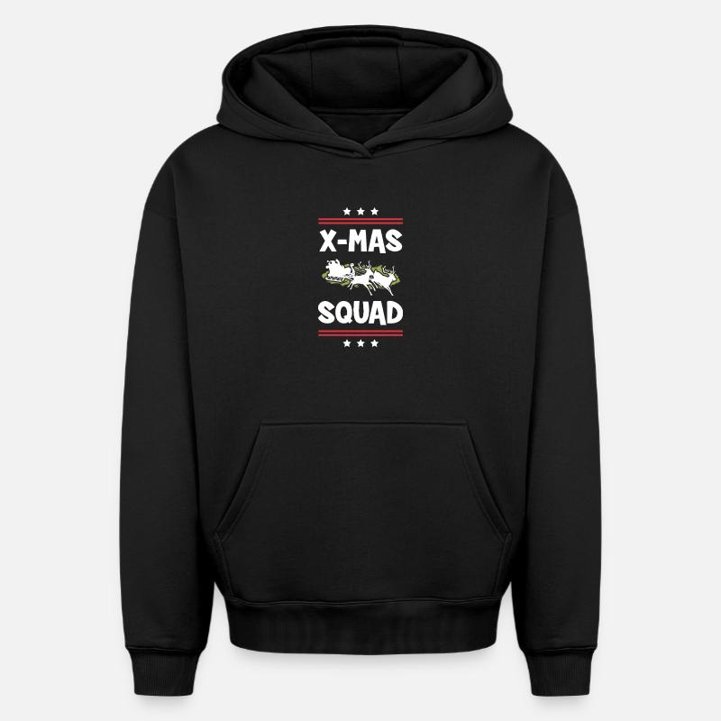 Escouade de Noël - Sweat à capuche unisexe oversize épais SPREAD - noir