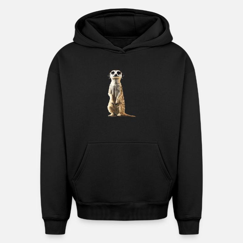 Suricate Erdmännchen - Sweat à capuche unisexe oversize épais SPREAD - noir