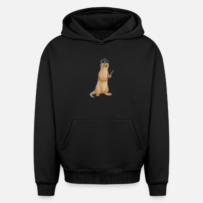 Cylindre du professeur Otter - Sweat à capuche unisexe oversize épais SPREAD - noir