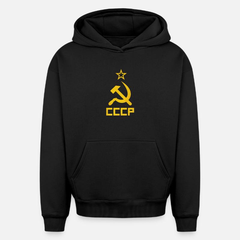 CCCP Marteau et faucille - Sweat à capuche unisexe oversize épais SPREAD - noir