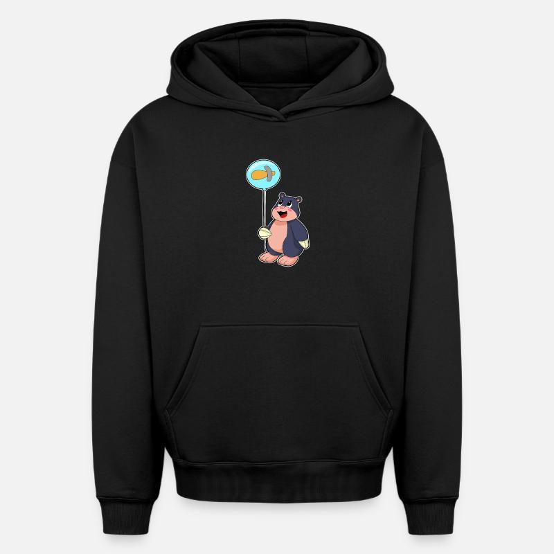 Ballon Mole Hammer - Sweat à capuche unisexe oversize épais SPREAD - noir