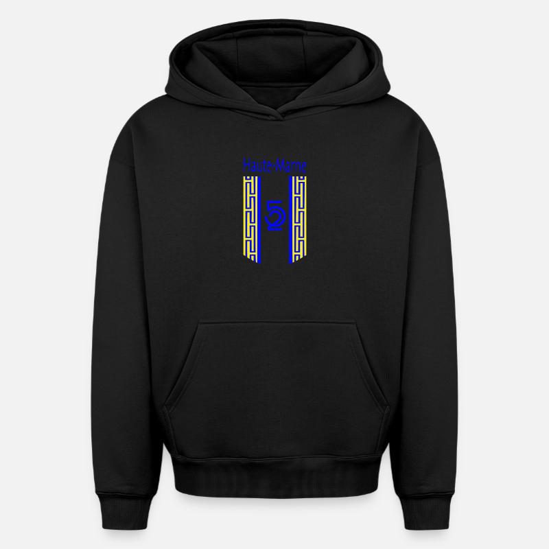 Haute-Marne - Sweat à capuche unisexe oversize épais SPREAD - noir