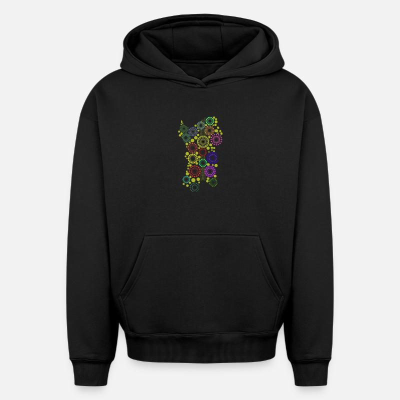 sardaigne en couleur2 - Sweat à capuche unisexe oversize épais SPREAD - noir