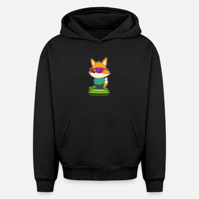 Lunettes de soleil Fox - Sweat à capuche unisexe oversize épais SPREAD - noir