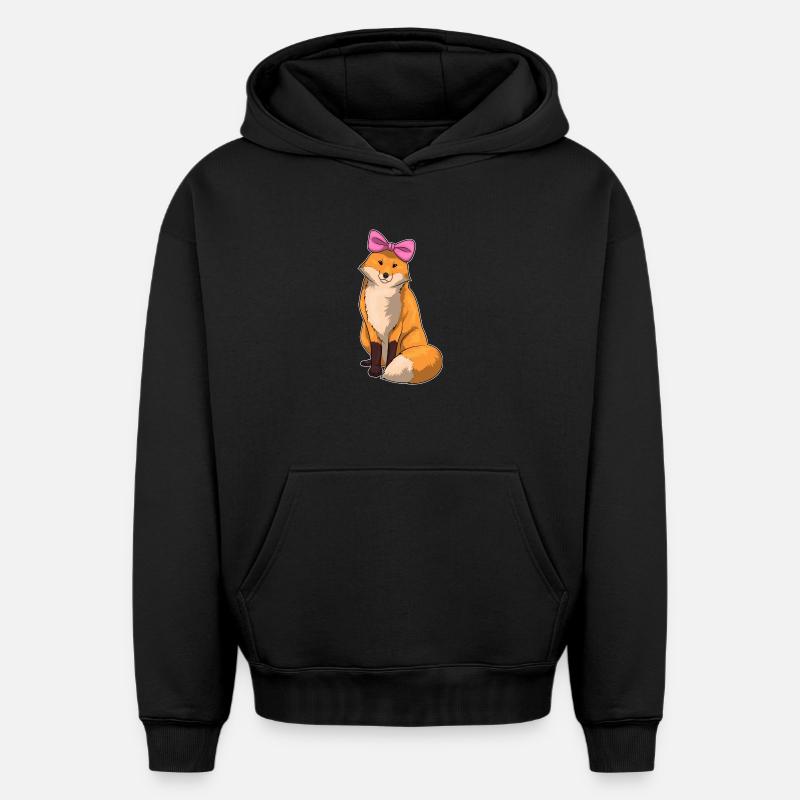 Arc de renard - Sweat à capuche unisexe oversize épais SPREAD - noir