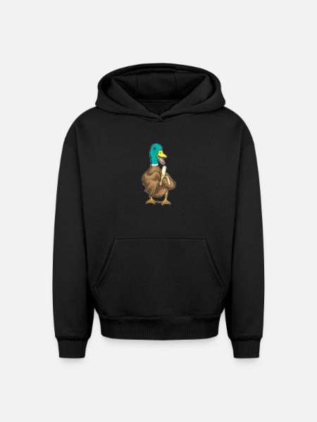 Duck Banana - Oversized Heavyweight Unisex Hoodie - black