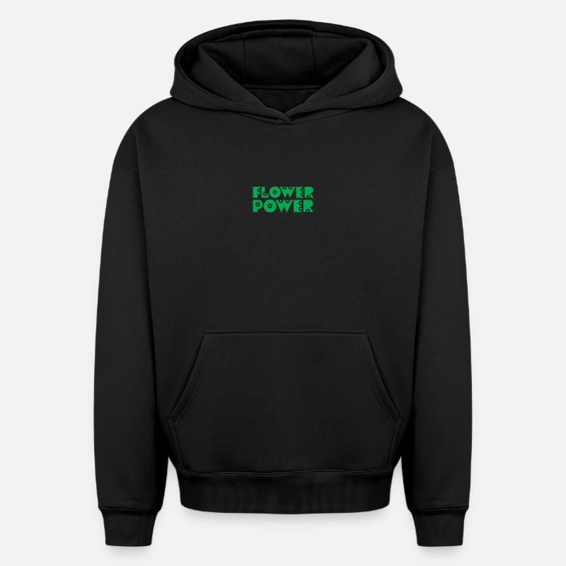 LE POUVOIR DES FLEURS - Sweat à capuche unisexe oversize épais SPREAD - noir