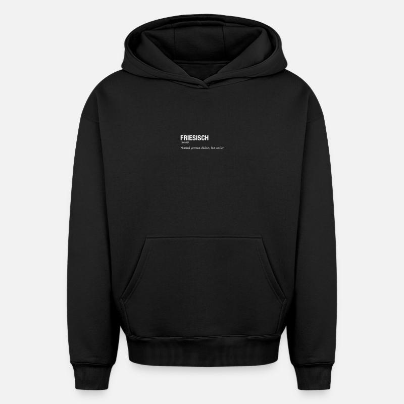 FRISON - Sweat à capuche unisexe oversize épais SPREAD - noir