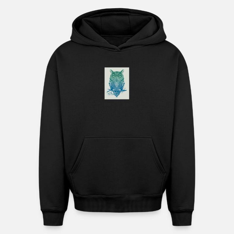 GoVoR_EULE - Oversized Heavyweight Unisex Hoodie - Schwarz
