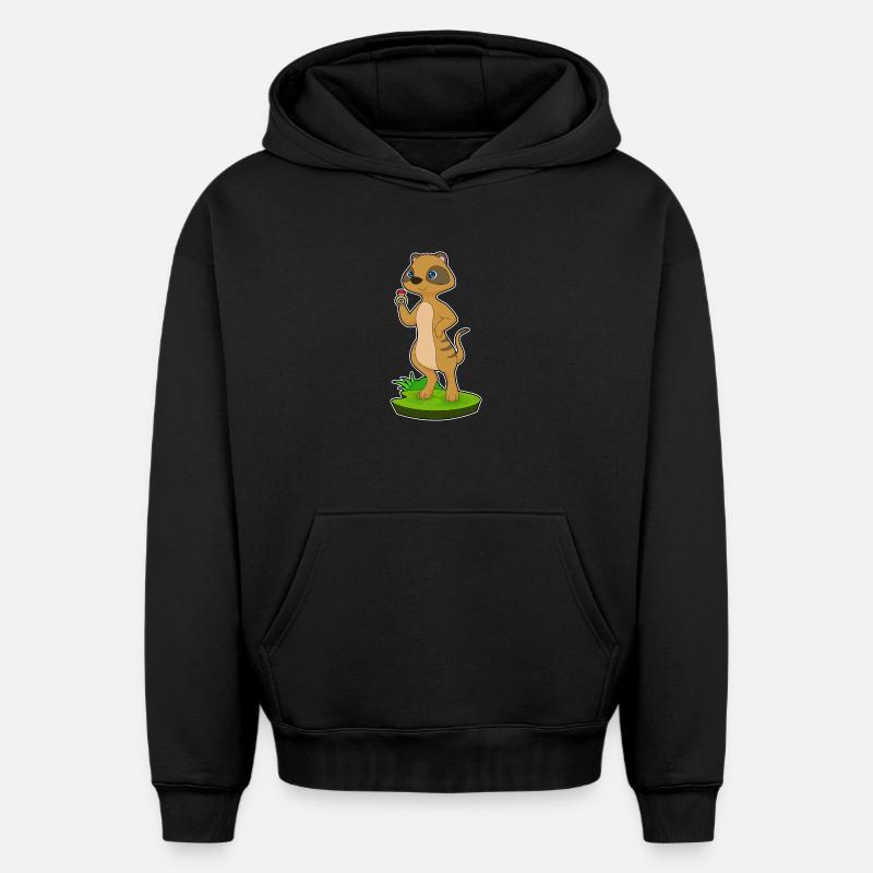 Bague suricate - Sweat à capuche unisexe oversize épais SPREAD - noir