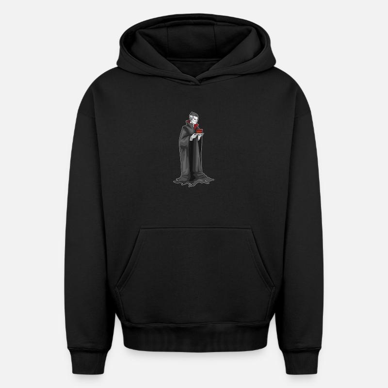 Gâteau d’Halloween vampire - Sweat à capuche unisexe oversize épais SPREAD - noir