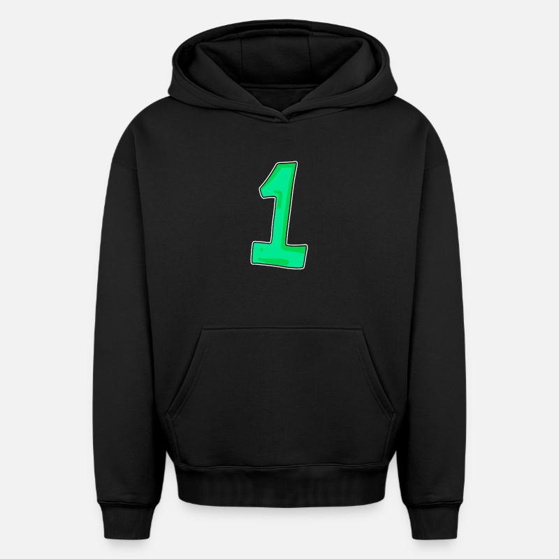 1 vert - Sweat à capuche unisexe oversize épais SPREAD - noir