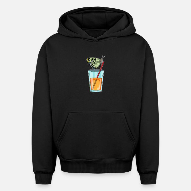 Jus de papillon - Sweat à capuche unisexe oversize épais SPREAD - noir
