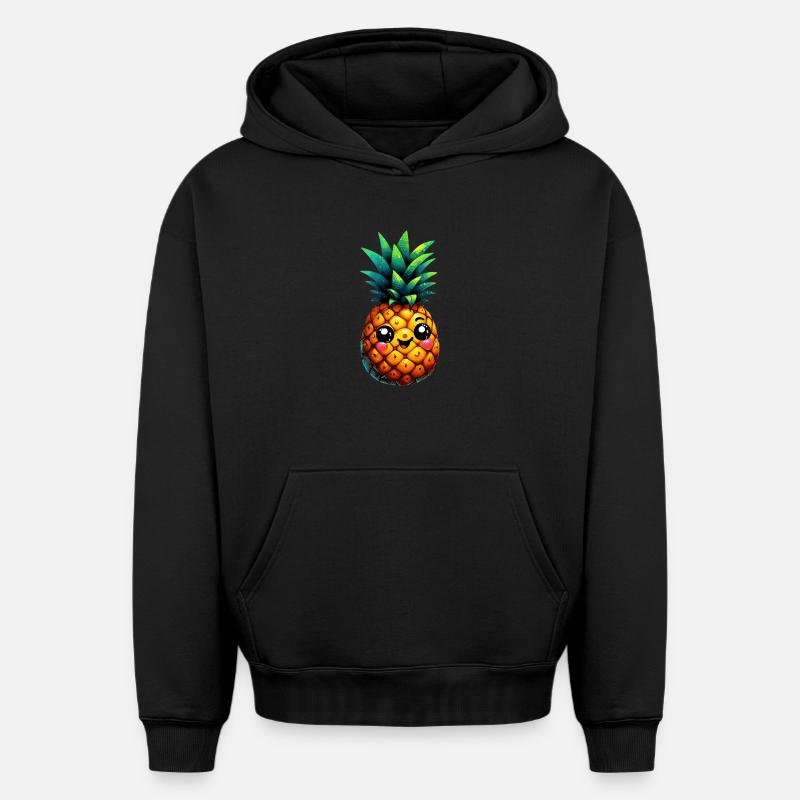 Ananas - Sweat à capuche unisexe oversize épais SPREAD - noir