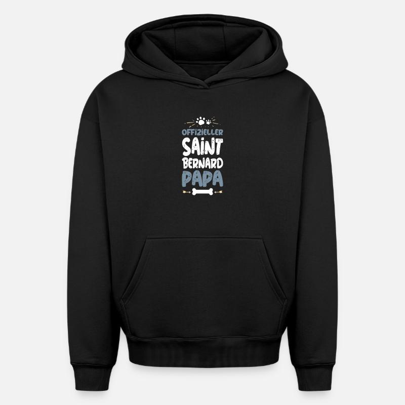 SAINT_BERNARD - Sweat à capuche unisexe oversize épais SPREAD - noir