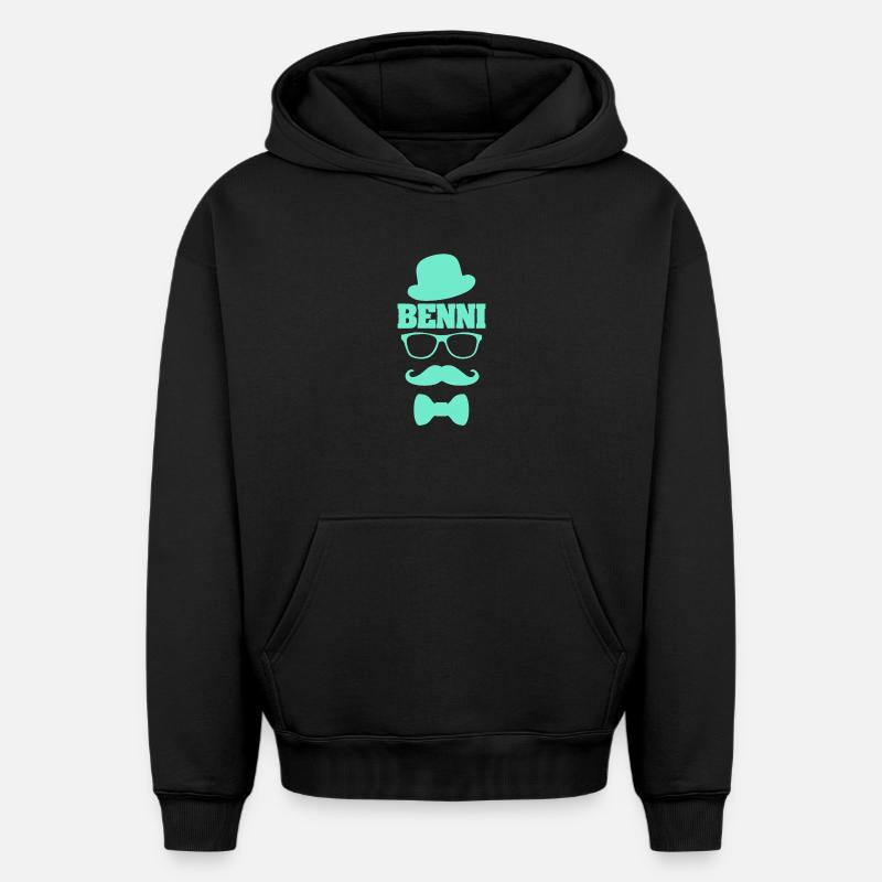 Benni comme prénom - Sweat à capuche unisexe oversize épais SPREAD - noir