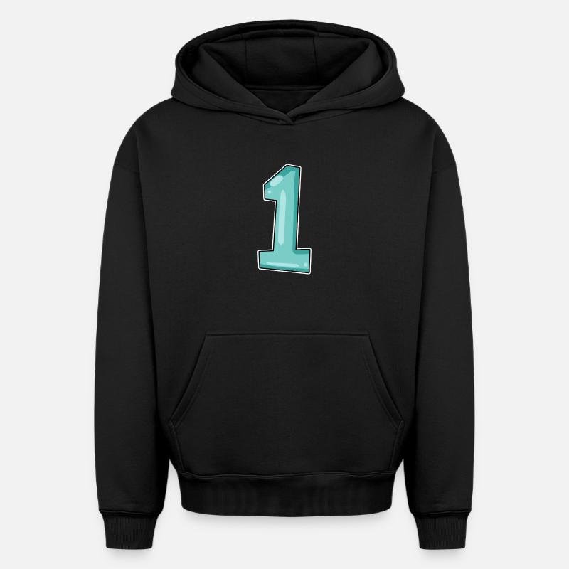 1 - Sweat à capuche unisexe oversize épais SPREAD - noir