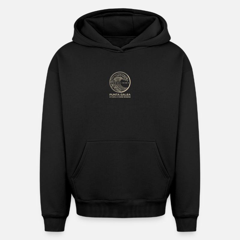 Vague dorée Punta Galea - Sweat à capuche unisexe oversize épais SPREAD - noir