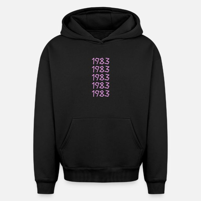 1983 - Sweat à capuche unisexe oversize épais SPREAD - noir