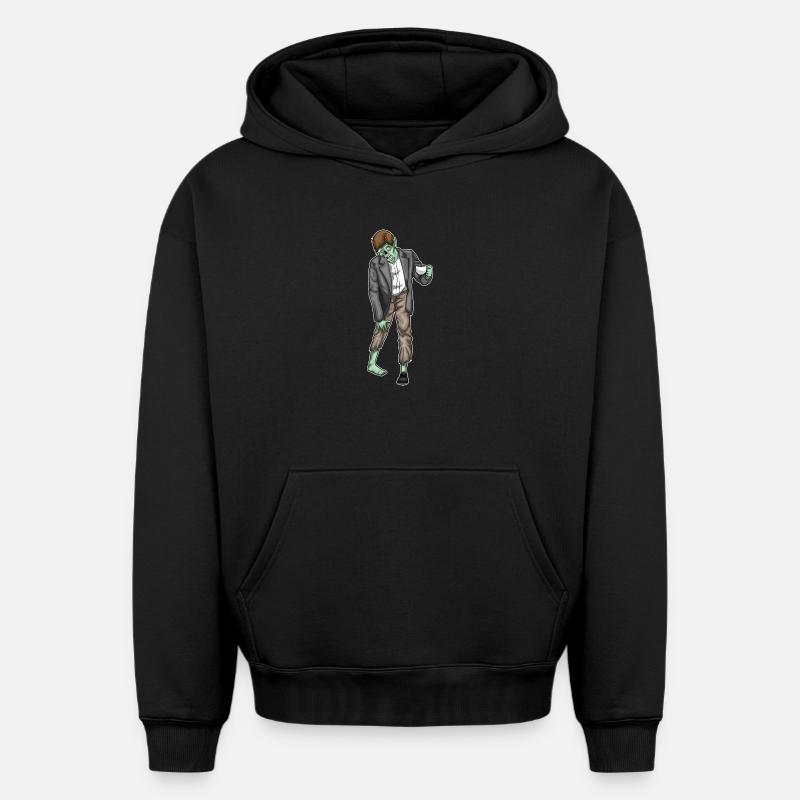 Café d’Halloween zombie - Sweat à capuche unisexe oversize épais SPREAD - noir