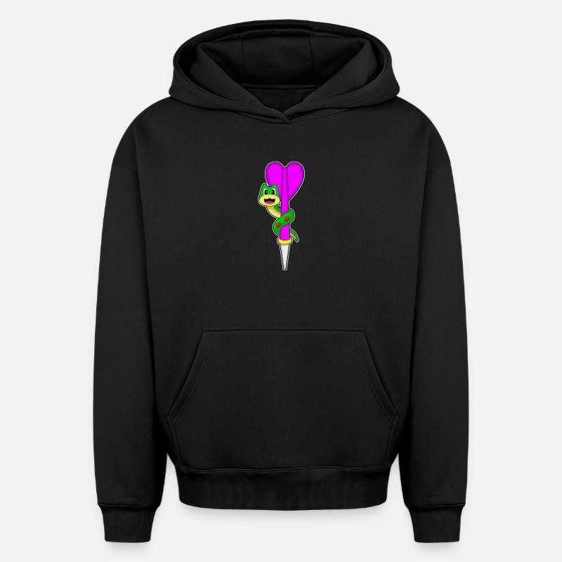 Fléchette serpent - Sweat à capuche unisexe oversize épais SPREAD - noir