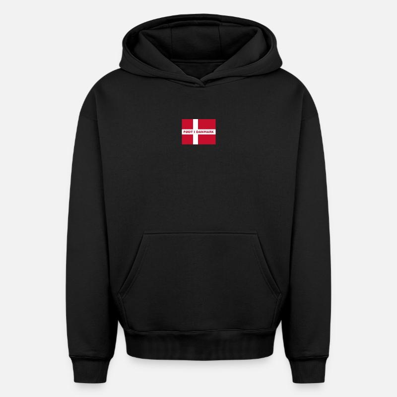 Drapeau danois – Né au Danemark - Sweat à capuche unisexe oversize épais SPREAD - noir