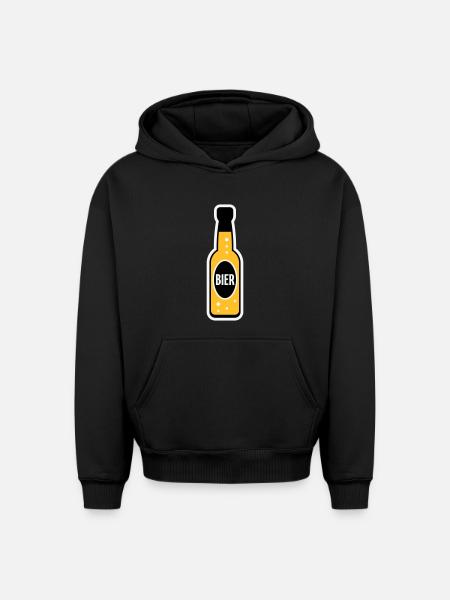 Bierflasche (Bier / Bierchen / NEG 3C) - Oversized Heavyweight Unisex Hoodie - Schwarz