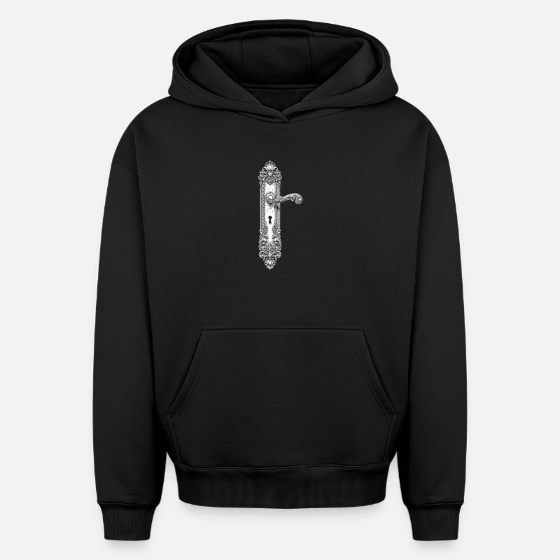 Serrurier - Sweat à capuche unisexe oversize épais SPREAD - noir