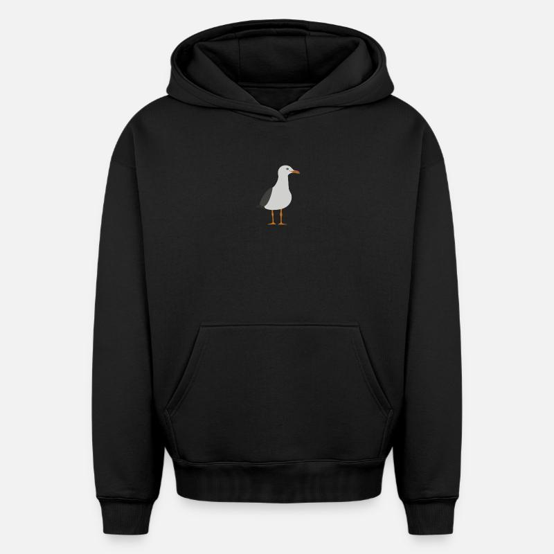 Mouette - Sweat à capuche unisexe oversize épais SPREAD - noir