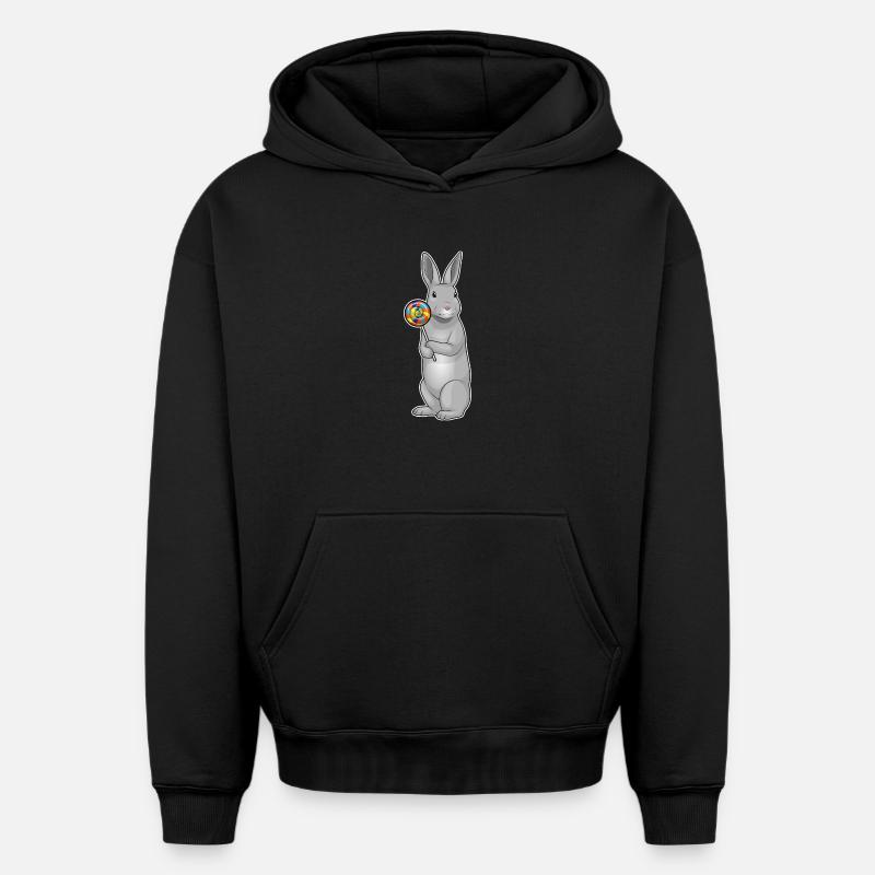 Sucette de lapin - Sweat à capuche unisexe oversize épais SPREAD - noir