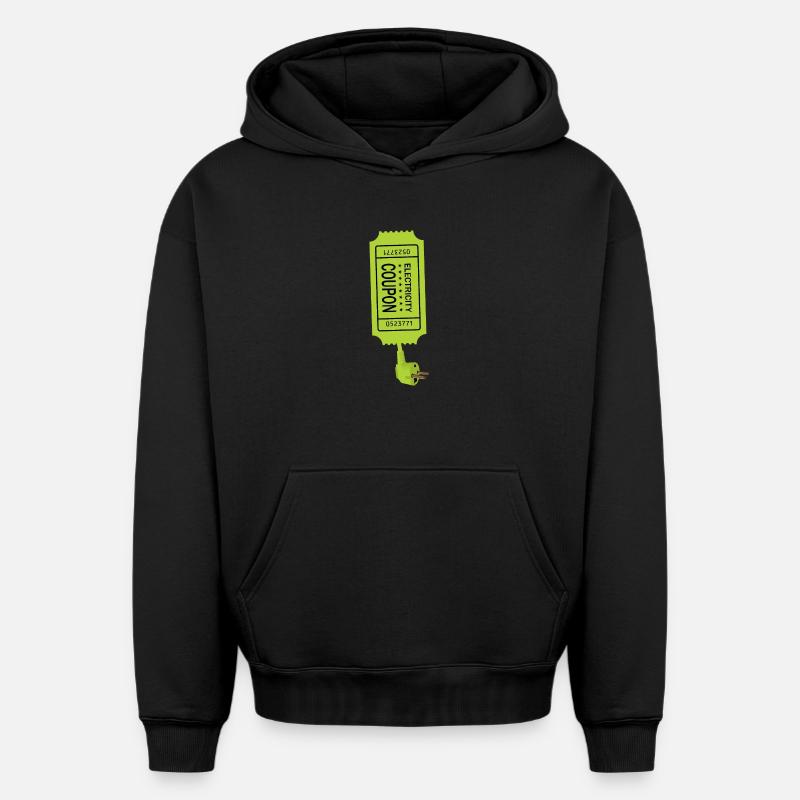 Coupon d’électricité - Sweat à capuche unisexe oversize épais SPREAD - noir