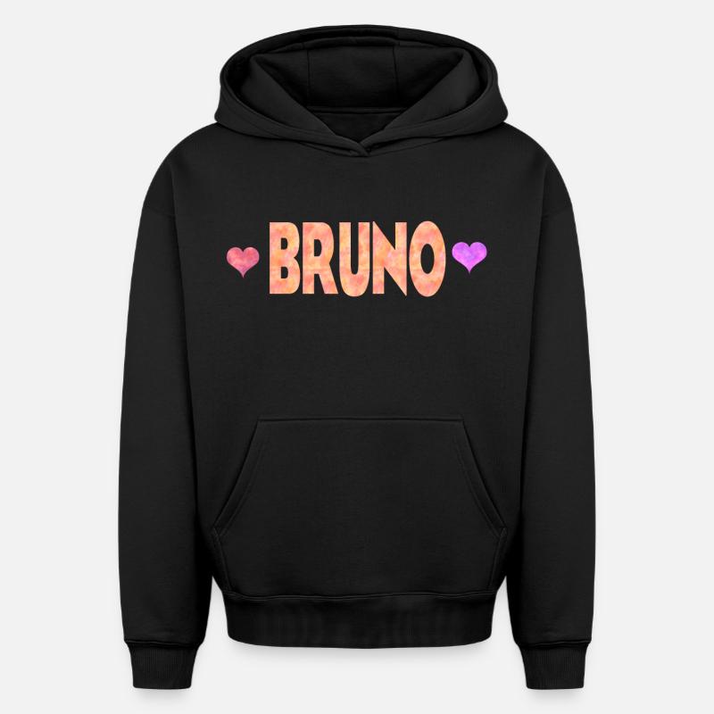 Bruno - Sweat à capuche unisexe oversize épais SPREAD - noir