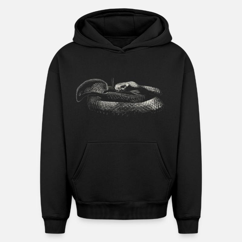 Snake - Sweat à capuche unisexe oversize épais SPREAD - noir