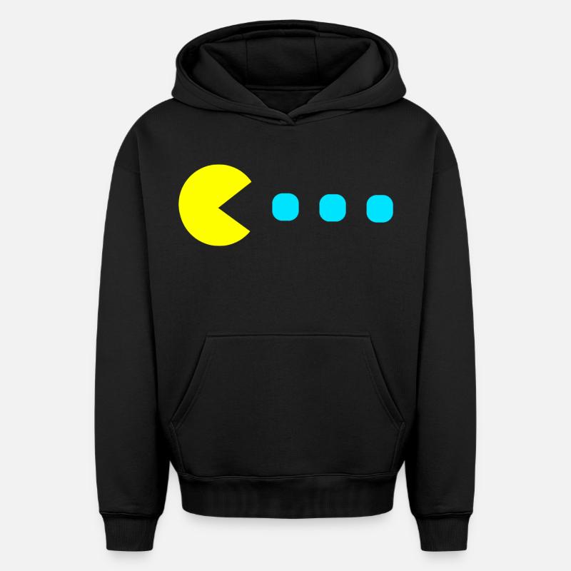 Jeu rétro - Sweat à capuche unisexe oversize épais SPREAD - noir