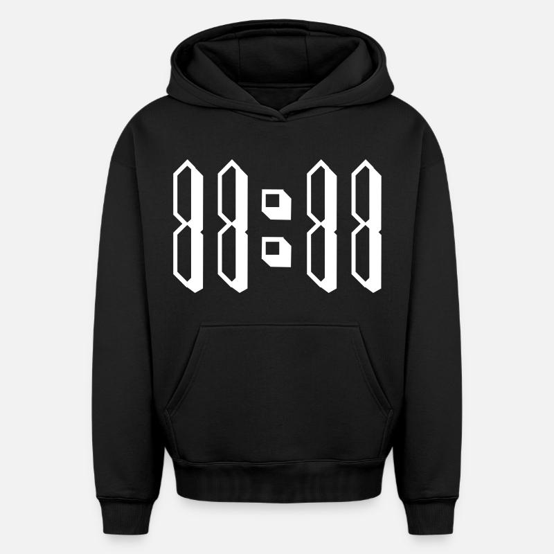 11:11 onze heures onze - Sweat à capuche unisexe oversize épais SPREAD - noir