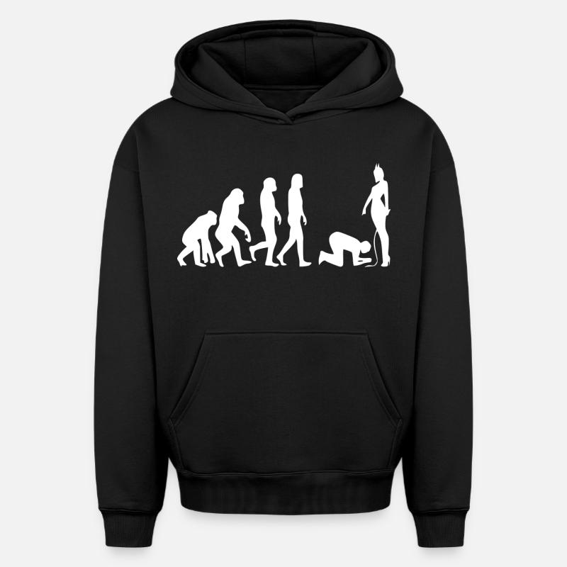 Evolution Mann - Oversized Heavyweight Unisex Hoodie - Schwarz