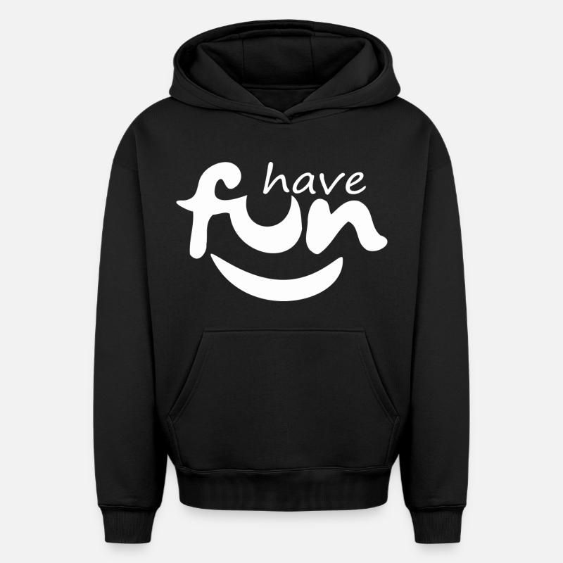 Drôle, amusez-vous - Sweat à capuche unisexe oversize épais SPREAD - noir