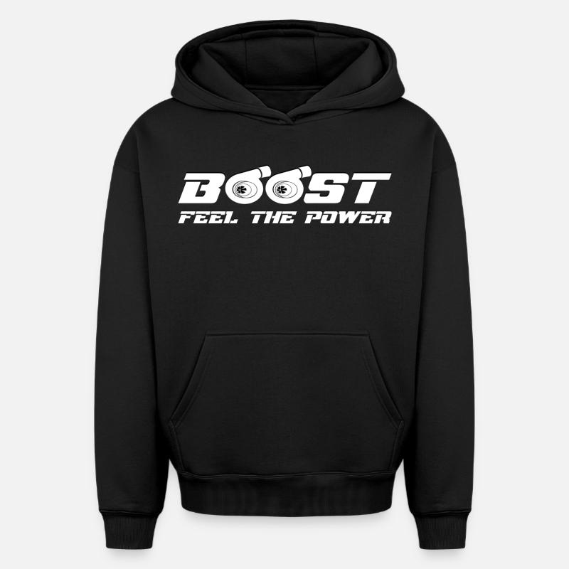 Boost Turbo - Sweat à capuche unisexe oversize épais SPREAD - noir