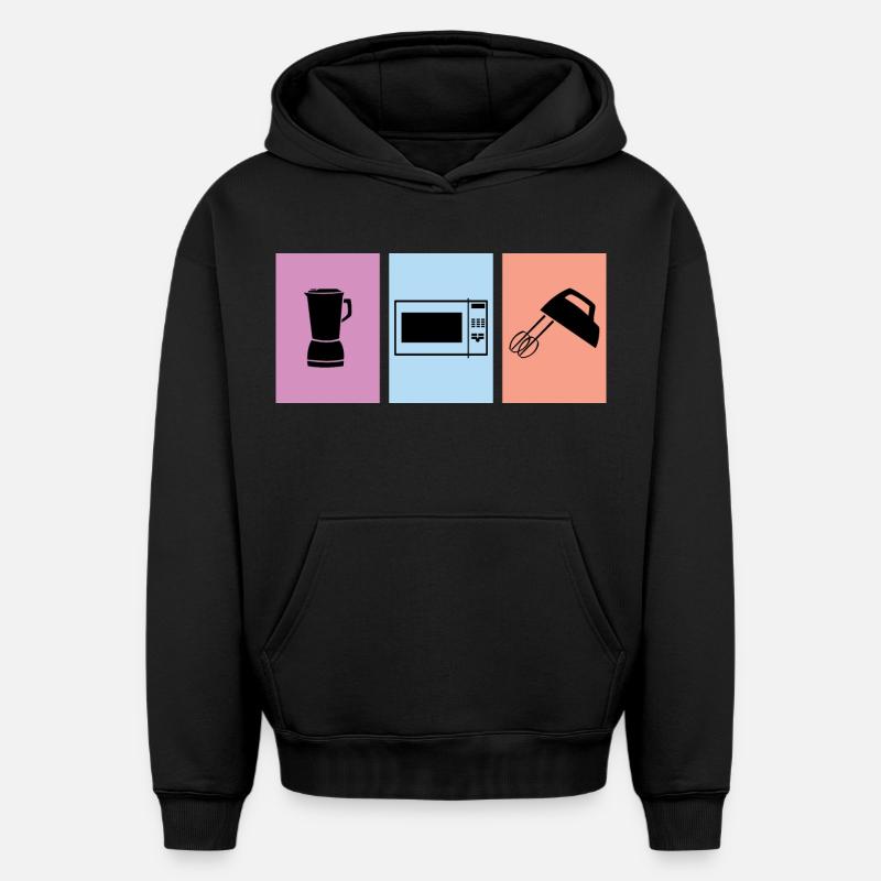 Cuire - Sweat à capuche unisexe oversize épais SPREAD - noir