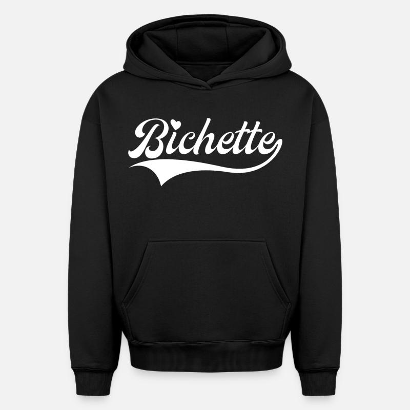 Bichette Petit Surnom Mignon - Sweat à capuche unisexe oversize épais SPREAD - noir